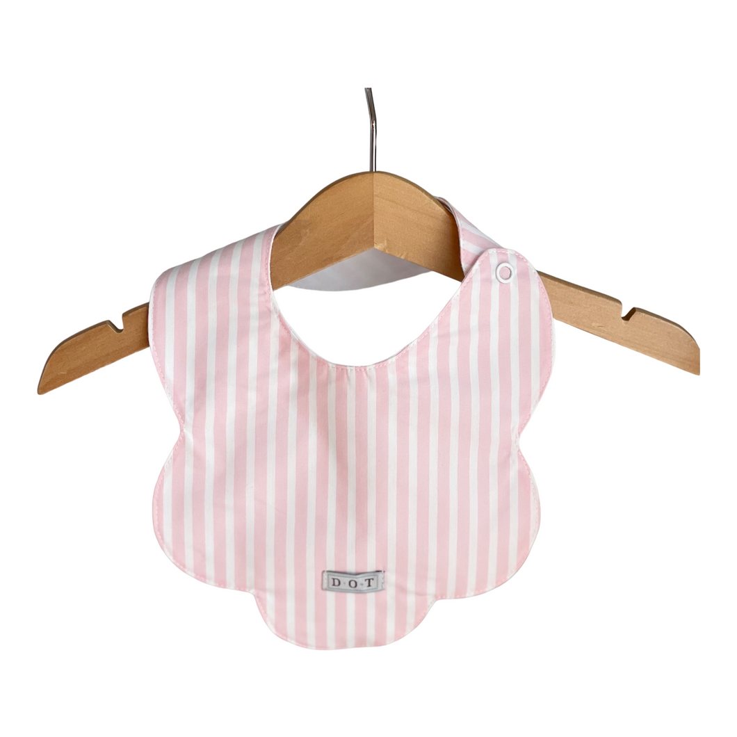 Bib pink white stripes